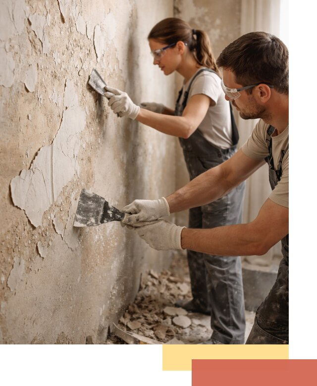 Снятие старой шпаклевки и подготовка поверхностей в Санкт-Петербурге
