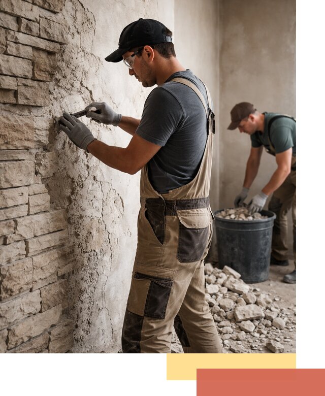 Демонтаж декоративного камня в Санкт-Петербурге профессионально и безопасно