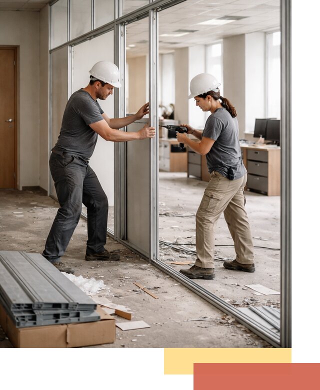 Демонтаж алюминиевых перегородок в Санкт-Петербурге быстро и аккуратно