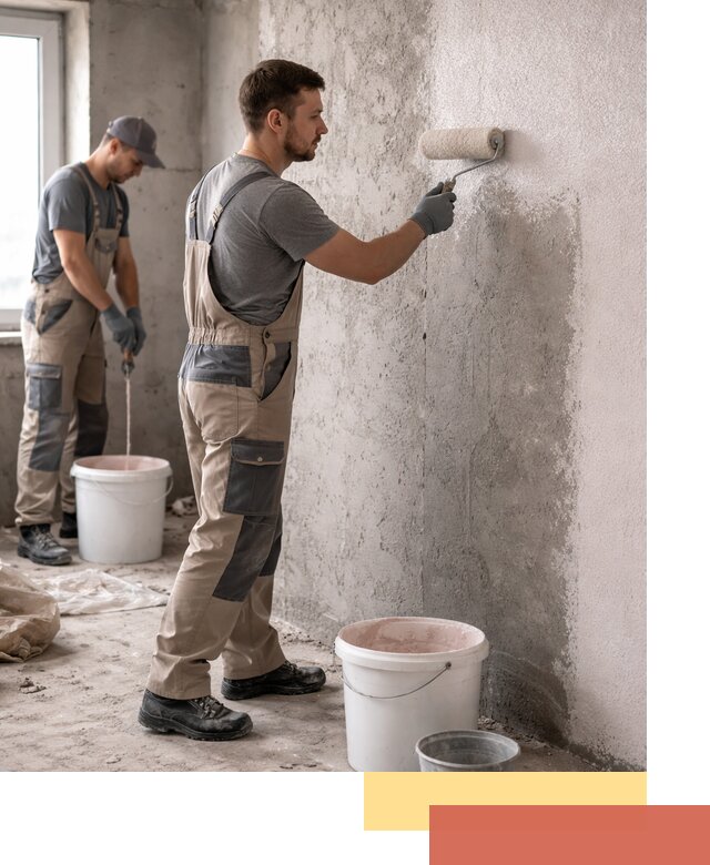 Нанесение бетоноконтакта на стены в Санкт-Петербурге для последующей отделки