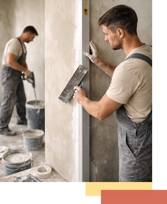 Выведение углов стен в Санкт-Петербурге: монтаж и оштукатуривание