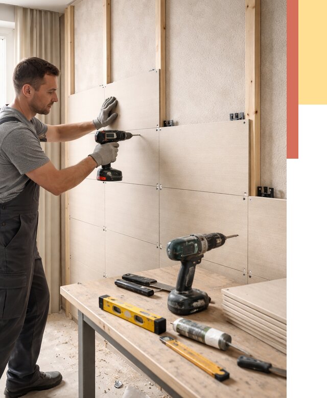 Монтаж МДФ панелей на стены в Санкт-Петербурге от 1329 руб. под ключ | ОТДЕЛОЧНИК-Снк