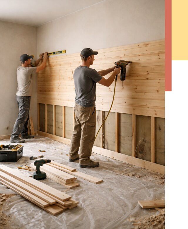 Монтаж деревянной вагонки на стены в Санкт-Петербурге от 7971 руб. | Услуги монтажа вагонки | ОТДЕЛОЧНИК-Снк