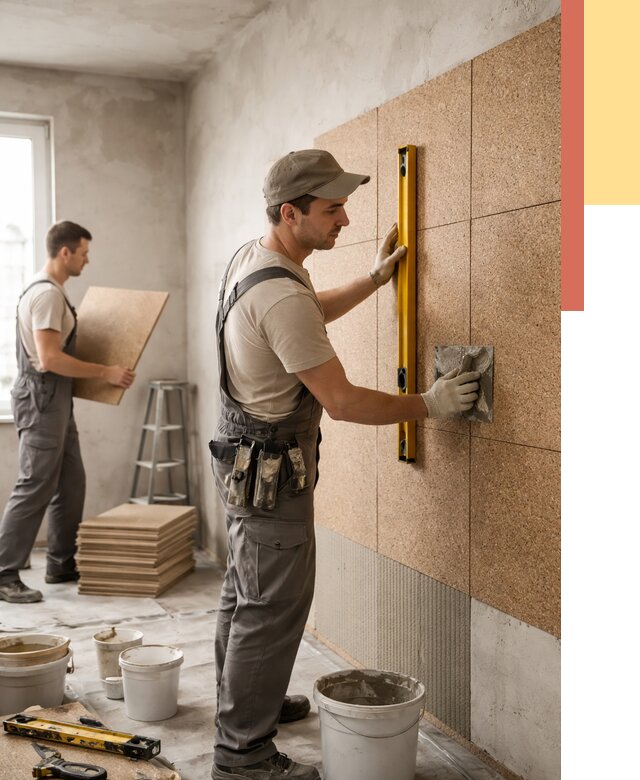 Монтаж пробковых панелей на стены в Санкт-Петербурге от 3720 руб. — ОТДЕЛОЧНИК-Снк