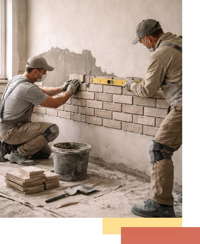 Монтаж декоративного кирпича профессионально в Санкт-Петербурге