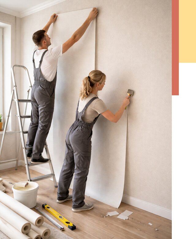 Поклейка флизелиновых обоев в Санкт-Петербурге от 6377 руб. | Быстро и недорого — ОТДЕЛОЧНИК-Снк