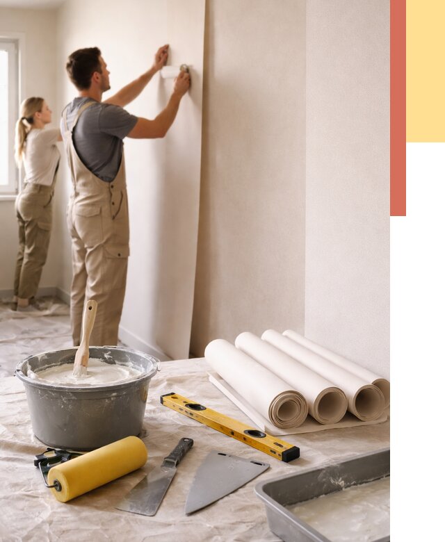 Поклейка бумажных обоев в Санкт-Петербурге от 5845 руб./м2 — быстро и недорого | ОТДЕЛОЧНИК-Снк