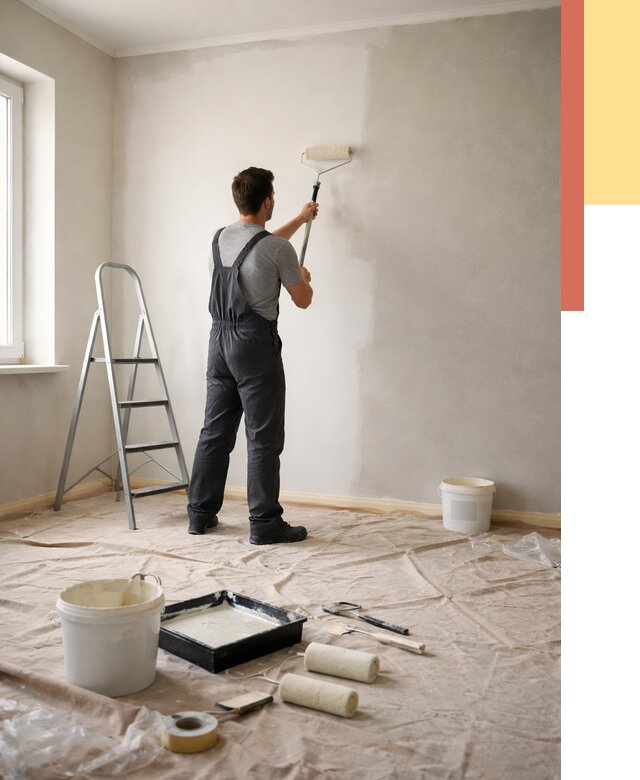 Покраска стен моющейся краской в Санкт-Петербурге от 372 руб./м² — быстро и недорого | ОТДЕЛОЧНИК-Снк