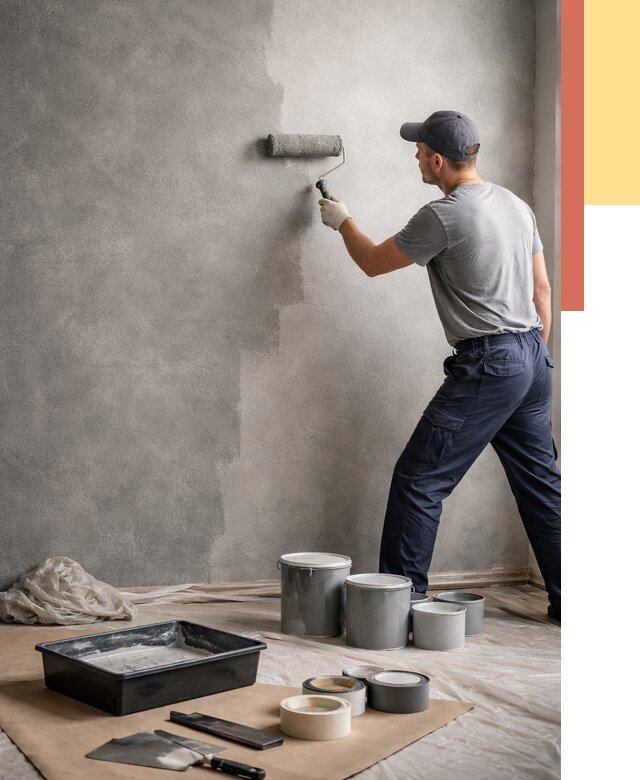 Покраска стен под бетон в Санкт-Петербурге от 691 руб. за м2 — быстро и недорого | ОТДЕЛОЧНИК-Снк