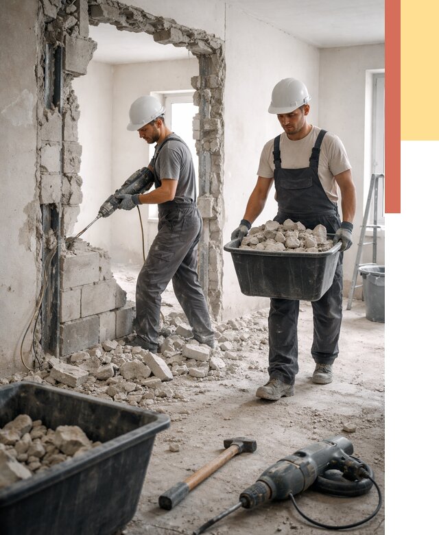 Демонтаж блоковых перегородок в Санкт-Петербурге от 3986 руб. — быстро и недорого | ОТДЕЛОЧНИК-Снк