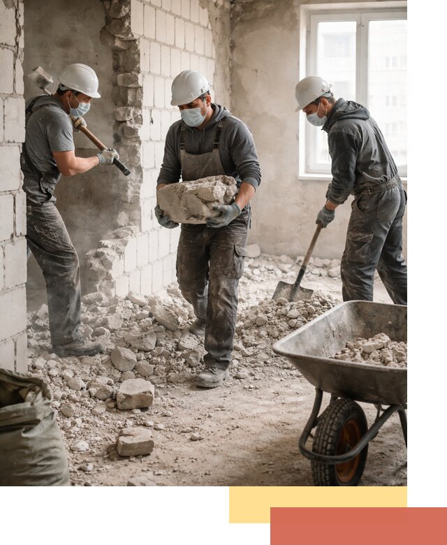 Демонтаж блочных перегородок в Санкт-Петербурге быстро и аккуратно