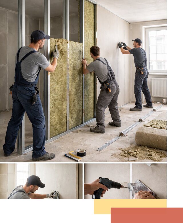 Перегородка из гипсокартона с шумоизоляцией в Санкт-Петербурге — монтаж под ключ