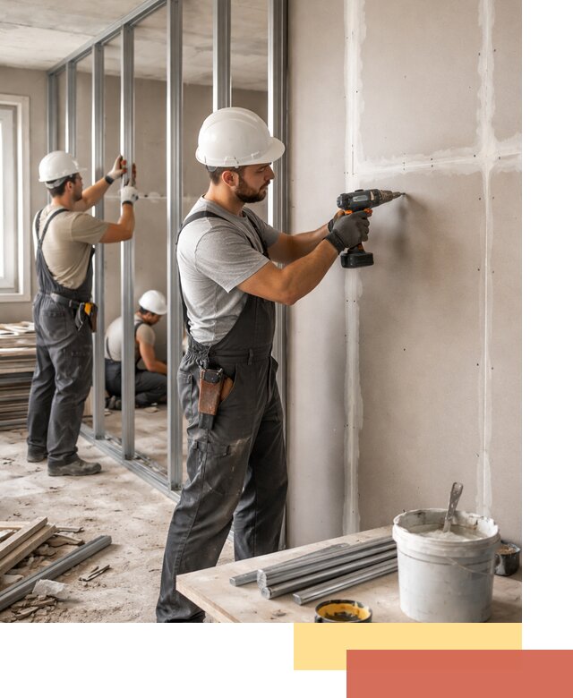 Перегородки из огнестойкого гипсокартона в Санкт-Петербурге под ключ