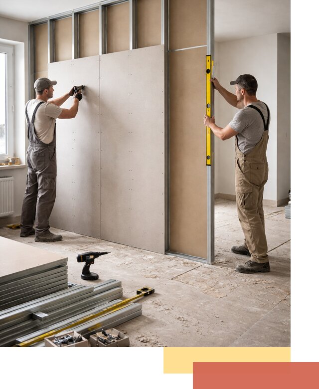 Зонирующая перегородка из гипсокартона под ключ в Санкт-Петербурге