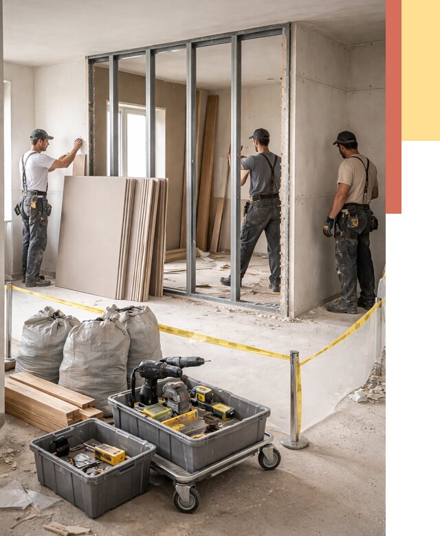 Перенос гипсокартонной перегородки в Санкт-Петербурге под ключ от 4783 руб. | Демонтаж и монтаж – ОТДЕЛОЧНИК-Снк