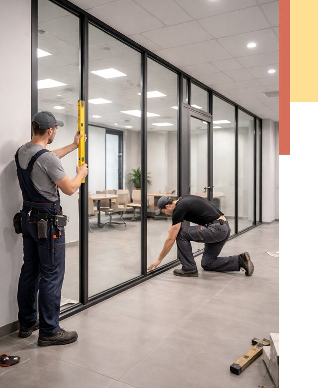 Каркасные стеклянные перегородки в Санкт-Петербурге под ключ от 9778 руб. | ОТДЕЛОЧНИК-Снк