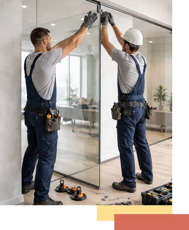 Безрамные стеклянные перегородки под ключ в Санкт-Петербурге