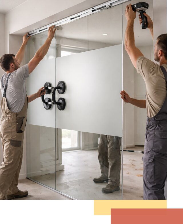 Матовые стеклянные перегородки под ключ в Санкт-Петербурге