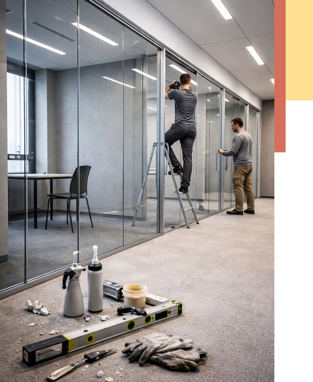 Стеклянные офисные перегородки в Санкт-Петербурге от 9034 руб. — монтаж и установка | ОТДЕЛОЧНИК-Снк