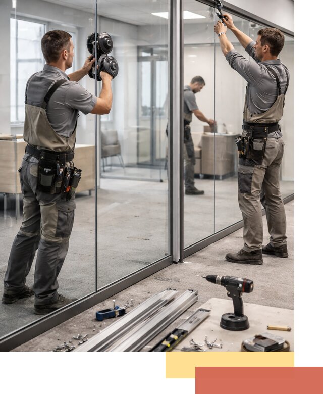 Стеклянные офисные перегородки под ключ в Санкт-Петербурге