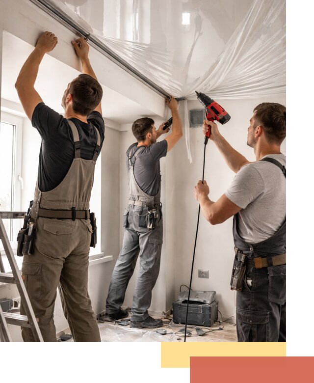 Монтаж глянцевого натяжного потолка в Санкт-Петербурге быстро и качественно