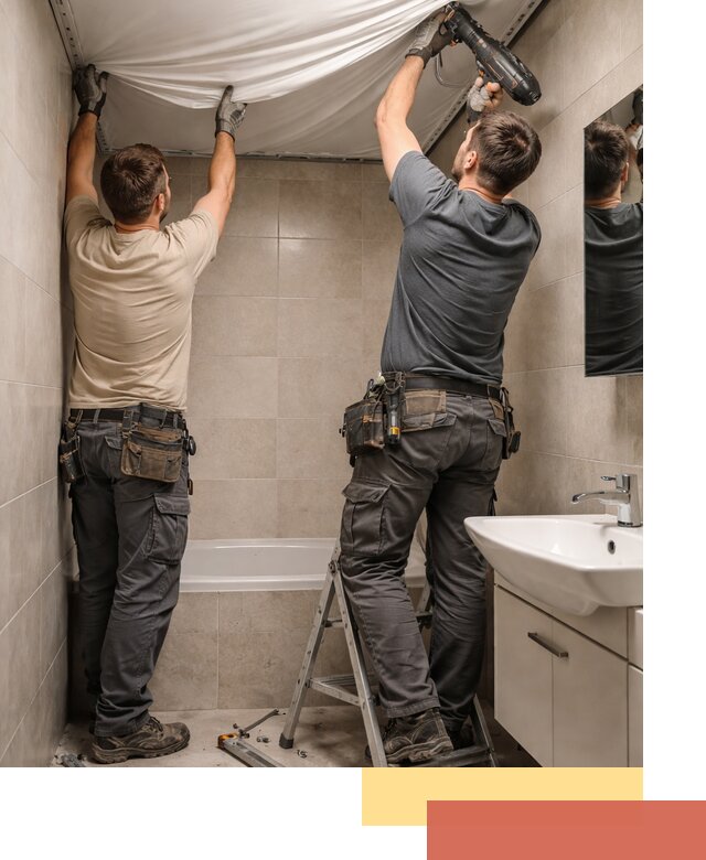 Монтаж натяжного потолка в ванной в Санкт-Петербурге быстро и качественно