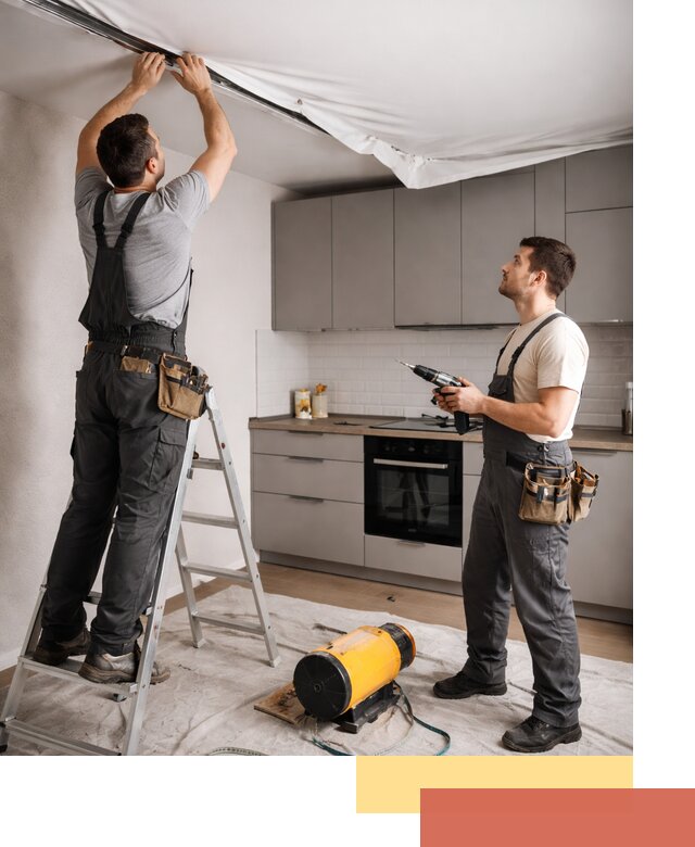 Монтаж натяжного потолка на кухне в Санкт-Петербурге