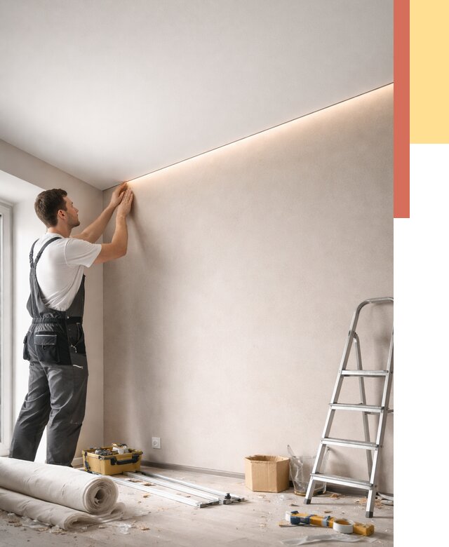 Теневые натяжные потолки в Санкт-Петербурге от 8715 руб. под ключ | ОТДЕЛОЧНИК-Снк