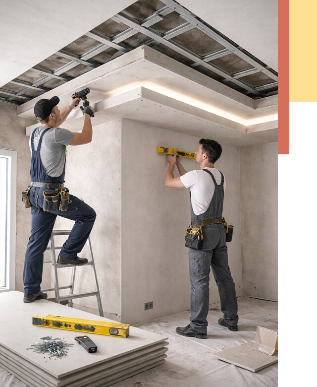 Двухуровневый потолок из гипсокартона в Санкт-Петербурге от 1541 руб. под ключ | ОТДЕЛОЧНИК-Снк