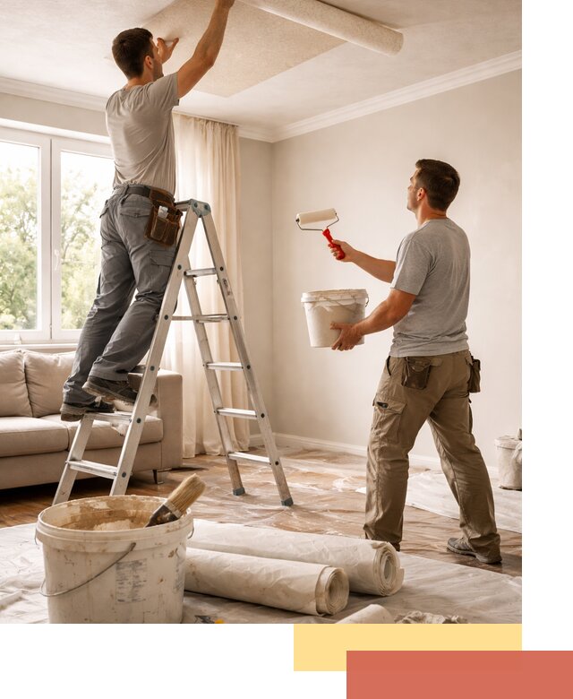 Поклейка обоев на потолок в Санкт-Петербурге — качественно и быстро