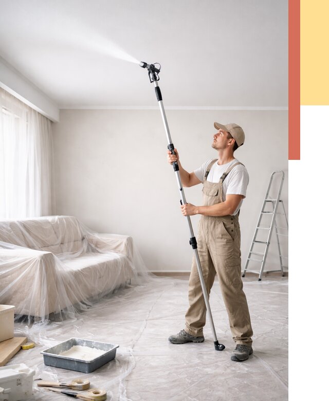 Покраска потолка краскопультом в Санкт-Петербурге от 4783 руб. быстро и недорого | ОТДЕЛОЧНИК-Снк