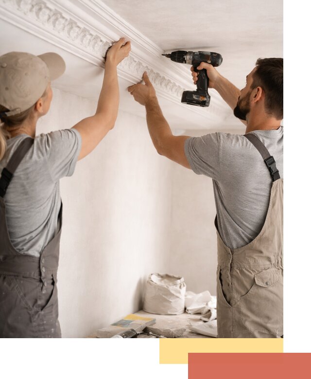 Профессиональный монтаж лепнины на потолок в Санкт-Петербурге