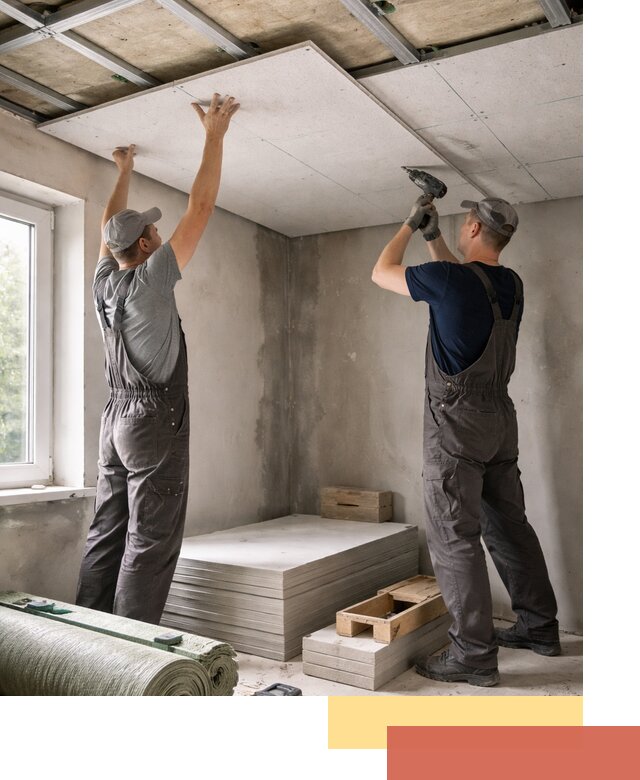 Шумоизоляция потолка панелями ЗИПС в Санкт-Петербурге